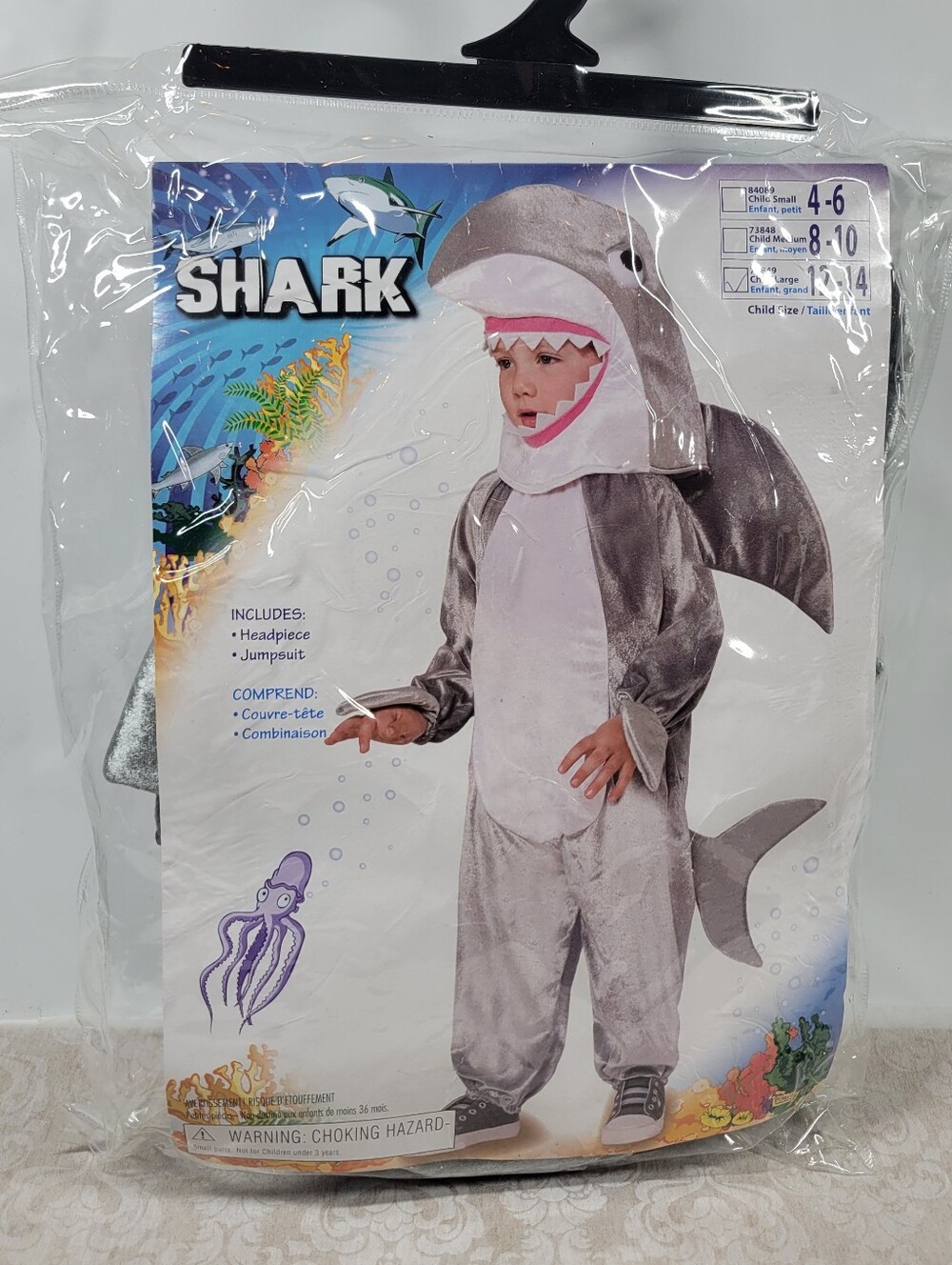 Shark Halloween Costume Unisex Kids Large